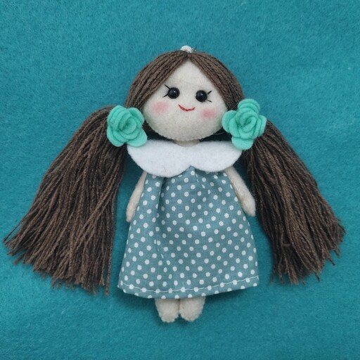 عروسک دختر مو کاموایی نمدی