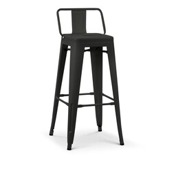 صندلی فلزی اپن کانتر  تولیکس پشتی دار ارتفاع 66 سانتی رنگ مشکی مات -ارسال به سراسر کشور بصورت پس کرایه