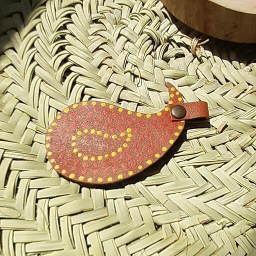 جاکلیدی نقاشی شده چرم دستساز صنایع دستی مناسب کادو