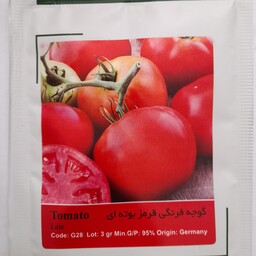 بذر گوجه فرنگی قرمز بوته ای پاکت خانگی شرکت آذرسبزینه (3گرمی)