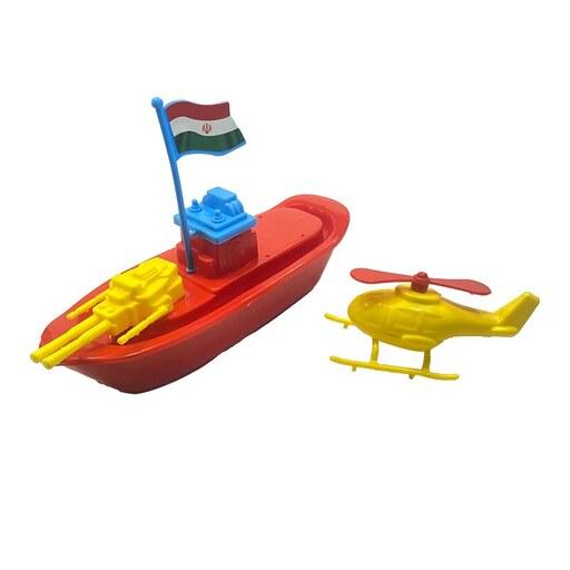 اسباب بازی جنگی مدل کشتی و هلی کوپتر پلاستیکی ارزان