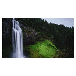 تابلو فرش چاپی 1200 شانه آبشار جنگلی سایز 50 در 100 (منظره)
