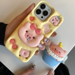 قاب عروسکی خوک بچه نه نه استند دار برای ایفون 14 پرو (14PRO)