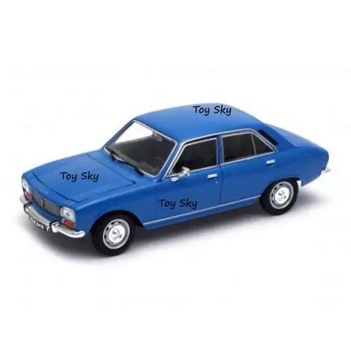 ماکت ماشین - پژو 504 رنگ آبی - Peugeot 504 1975 - مقیاس 1.24 برند ویلی Welly - فلزی - فرمان پذیر - سه درب بازشو