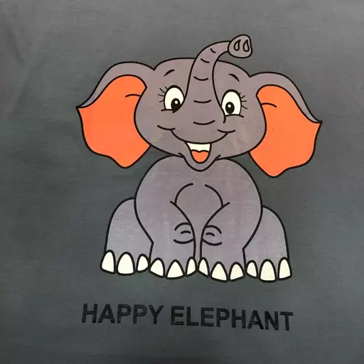 تیشرت پنبه یقه گرد زنانه طوسی HAPPY ELEPHANT 