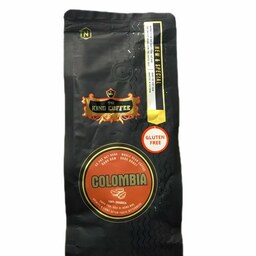 قهوه 100 درصد اسپیشیال عربیکا کلمبیا 340 گرمی برند کینگ کافی- دارک رست - اسیدی- ته مزه تلخی ملایم فاقد گلوتن 