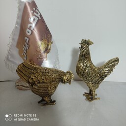 مجسمه مرغ و خروس برنزی 