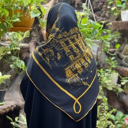 روسری مشکی طلای ابریشم توییل