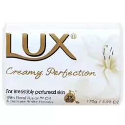 پک 10 تایی صابون LUX (لوکس) اصلی حاوی عصاره گل های سفید 85 گرمی مدل Creamy Perfection