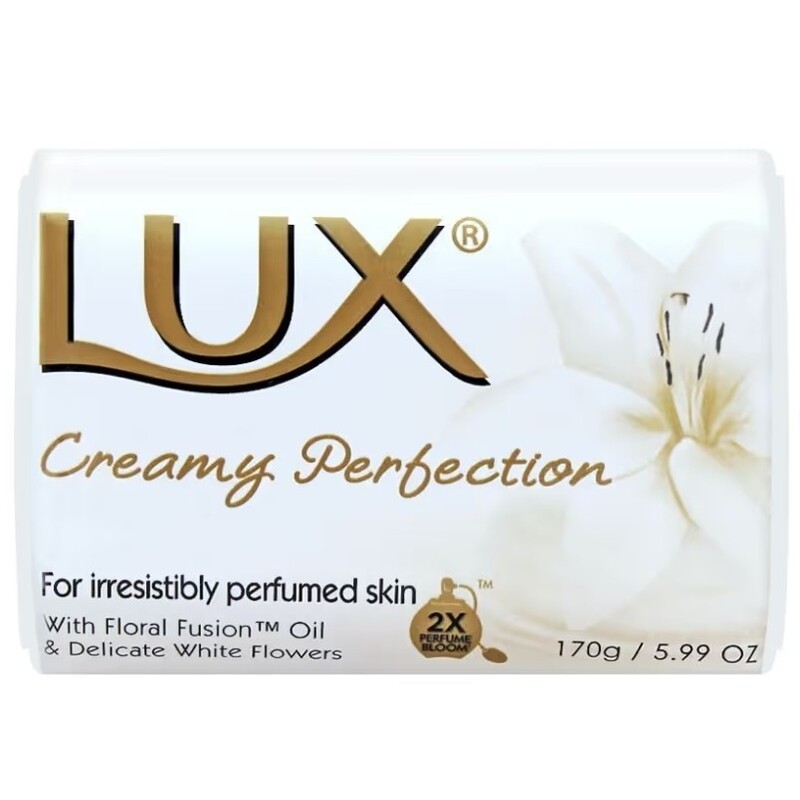 پک 6 تایی صابون LUX (لوکس) اصلی حاوی عصاره گل های سفید 85 گرمی مدل Creamy Perfection