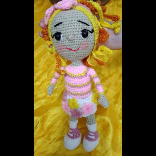 عروسک دختر-بهاراندازه30سانت بافته شده باکاموای ایرانی والیاف ضدحساسیت