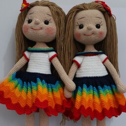 عروسک بافتنی  مدل دختر رنگین کمان در رنگبندی دلخواه شما قد 40 تا 45 سانت دونه ای 520000