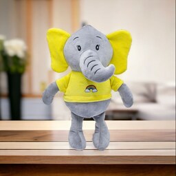 عروسک فیل گوش قلبی اورجینال 30 سانتی عروسک فیل بالشتی عروسک فیل بزرگ عروسک فیل صورتی عروسک فیل لباس کبریتی عروسک ارزان