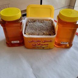 پک صبحانه( 1 کیلو عسل سبلان، 1 کیلو عسل چهل گیاه، 1 کیلو عسل باموم چهل گیاه) 