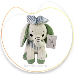عروسک پولیشی فیل سبز بامبو دستمال به گردن