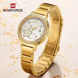 ساعت زنانه برند NAVIFORCE اصلی تقویم دار و نگین کاری طرح الماس کد NF5016قیمت  1298000تومان فروش به صورت تک و عمده 