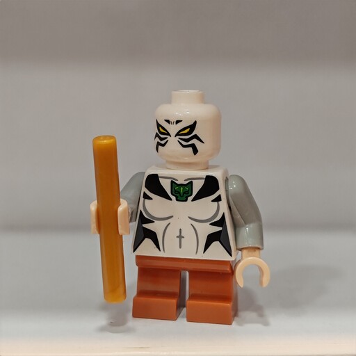 لگو مینی فیگور تکی شخصیت سرباز سفید پوش کوتاه چوب بدست وارداتی بدون جعبه باز شده ارتفاع 4 سانت 