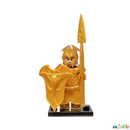 مینی فیگور لگو تکی شخصیت سرباز الف طلایی پوش نیزه دار  کد KT1050 بدون جعبه ارتفاع 4 سانت باز شده 
