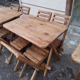 میز و صندلی چهار نفره چوبی تاشو