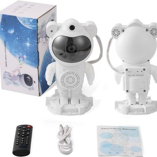 چراغ خواب کهکشانی فضانورد ایستاده اسپیکردار Astronaut Starry Sky Projector Night Light Remote Control