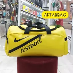 ساک باشگاهی چرمی طرح  JUSTDOIT دارای بند بلند قابل تنظیم