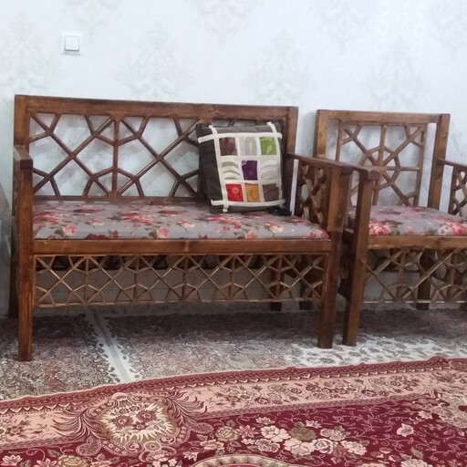 مبلمان چوبی سنتی گره چینی 