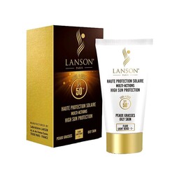 کرم ضد آفتاب کرم پودری لانسون LANSON رنگی  شماره 1 پوست چرب اورجینال