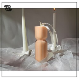 شمع دست ساز استوانه شیار دار ارتفاع 15سانت