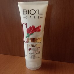 ماسک مو بیول مناسب موهای رنگ شده عصاره انار قرمز 200ml bio l