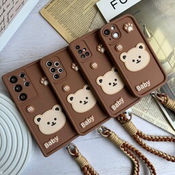 قاب گوشی  Baby Bear با بند طنابی آیفون سامسونگ و شیائومی (کدC1655 و1468)،هزینه ارسال رایگان، فروشگاه جاسپرمال
