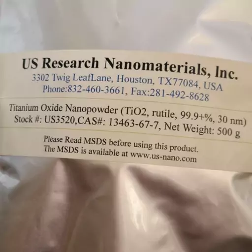 نانو تیتانیوم دی اکساید  روتایل (100 گرم) Titanium Oxide Nanopowder tio2 rutile