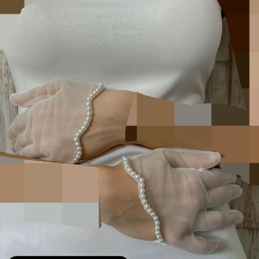 دستکش توری سفید عروس