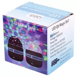 چراغ رقص نور شارژی طرح شفق LED Q6 Magic Ball  ریموت کنترل