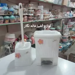 ست سطل و فرچه گلدار لوازم آشپزخانه نگار 