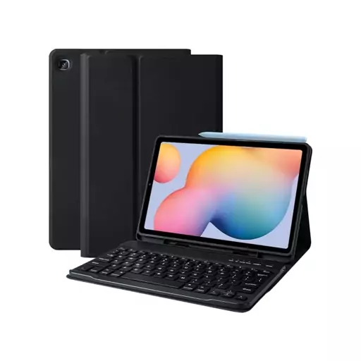 کیف کلاسوری کیبوردار smart keyboard مناسب Galaxy Tab s6lite p610-p613-p615-p619-p625باجای قلم