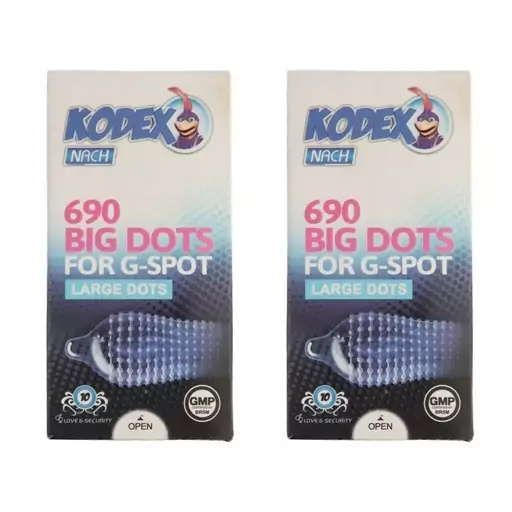 کاندوم ناچ کدکس مدل BIG DOTS مجموعه 2 عددی