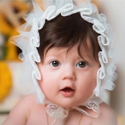 کلاه نوزاد سفید توری پرنسسی مناسب آتلیه