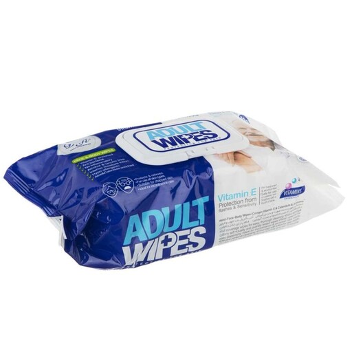 دستمال مرطوب ADULT WIPES دست و صورت دافی مناسب بزرگسالان 100عددی 