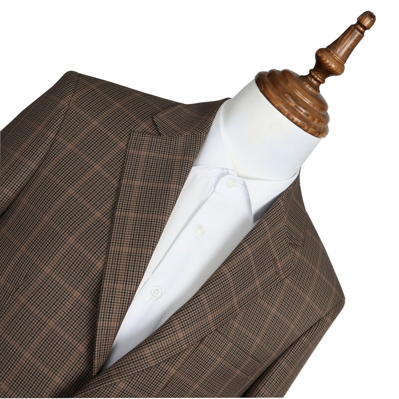 کت تک مردانه جیب پاکتی چهارخانه جیب پاکتی از تولید به مصرف رنگ قهوه ای(ضمانت عودت و تعویض سایز)