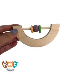 اسباب بازی پرنده مدل جغجغه چوبی با رنگ خوراکی مناسب انواع پرنده951