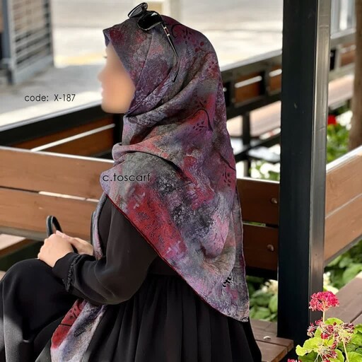 روسری مجلسی نخ کاستوم طرح پتینه در 4 رنگ