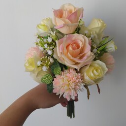 دسته گل مصنوعی نامزدی فرمالیته با رنگ گلبهی