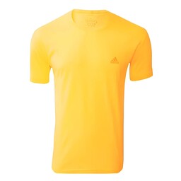 تی شرت روانبخش رنگ زرد طلایی یقه گرد نخی ساده شوقی