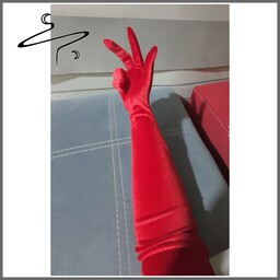 دستکش مخمل بلند زنانه ساده