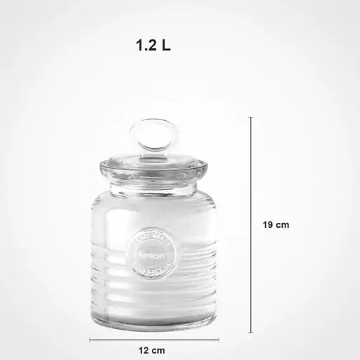 بانکه روستیک شیشه ای سایز 3(1.2 لیتری) لیمون