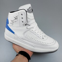 کفش جردن Nike Jordan 2 ساقدار مردانه  سفیدآبی  41 تا 44 ( کتونی جردن - جردن 2 - کفش ساقدار - کفش ایر جردن  ، نایک ) 