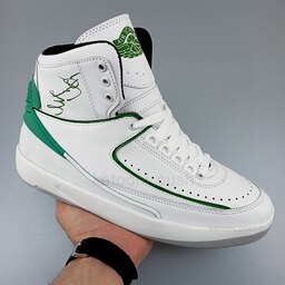 کفش جردن Nike Jordan 2 ساقدار مردانه  سفید سبز  41 تا 44 ( کتونی جردن - جردن 2 - کفش ساقدار - کفش ایر جردن  ، نایک ) 