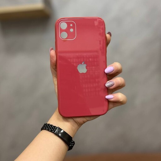 قاب گوشی آیفون11 یا iphone11 مدل پشت گلس رنگ قرمز