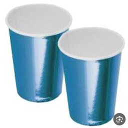 لیوان متالایزر  آبی یکبار مصرف بسته 20 عددی 