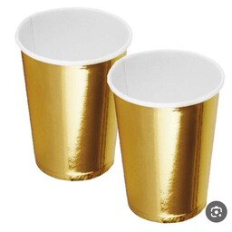 لیوان طلایی متالایزر یکبار مصرف بسته 20 عددی 